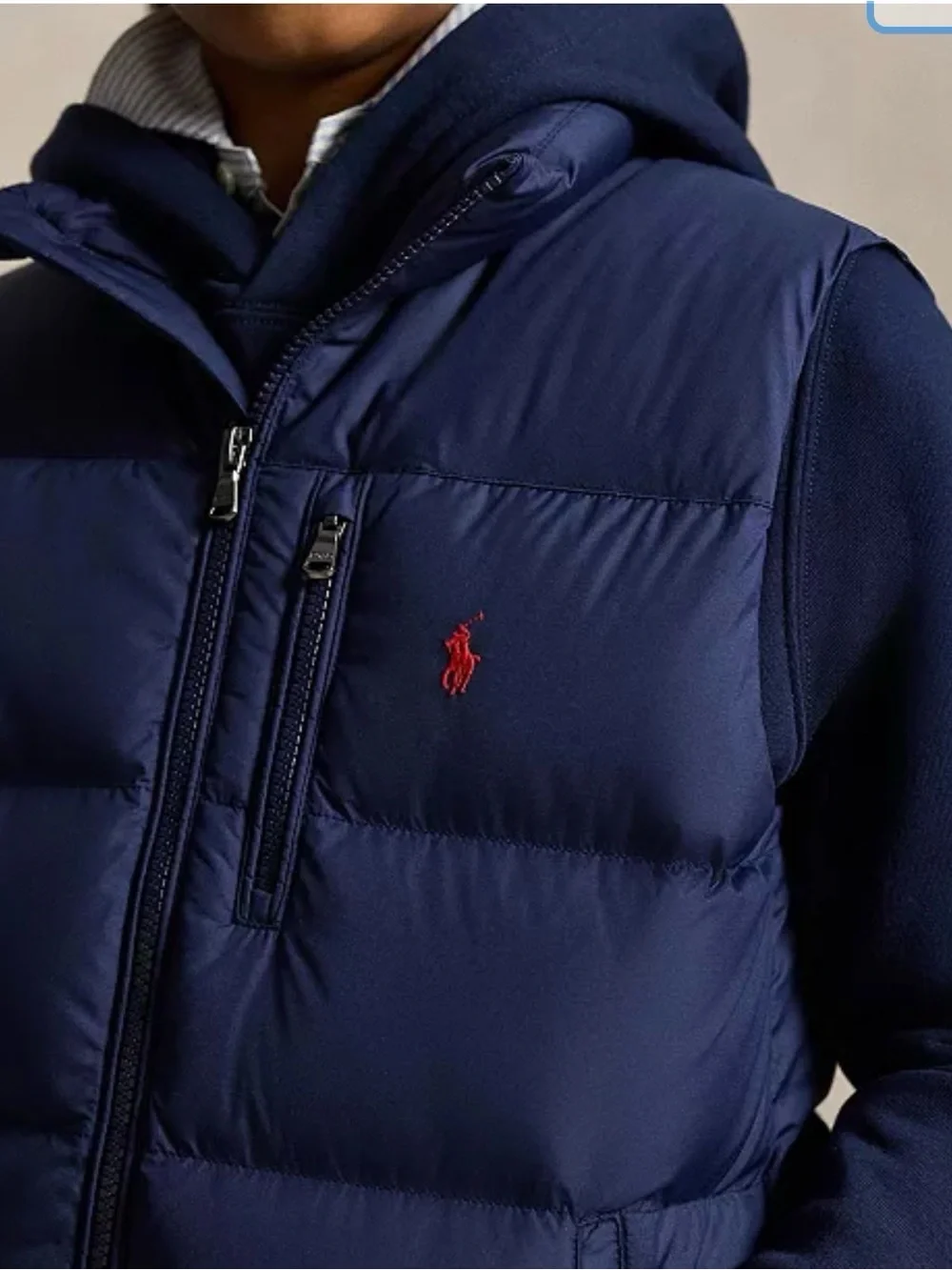 Polo Ralph Lauren Boys Quilted Down Puffer Vest Navy M 10-12 NWT